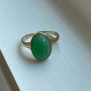 14 Karat gold ring with scarab stone